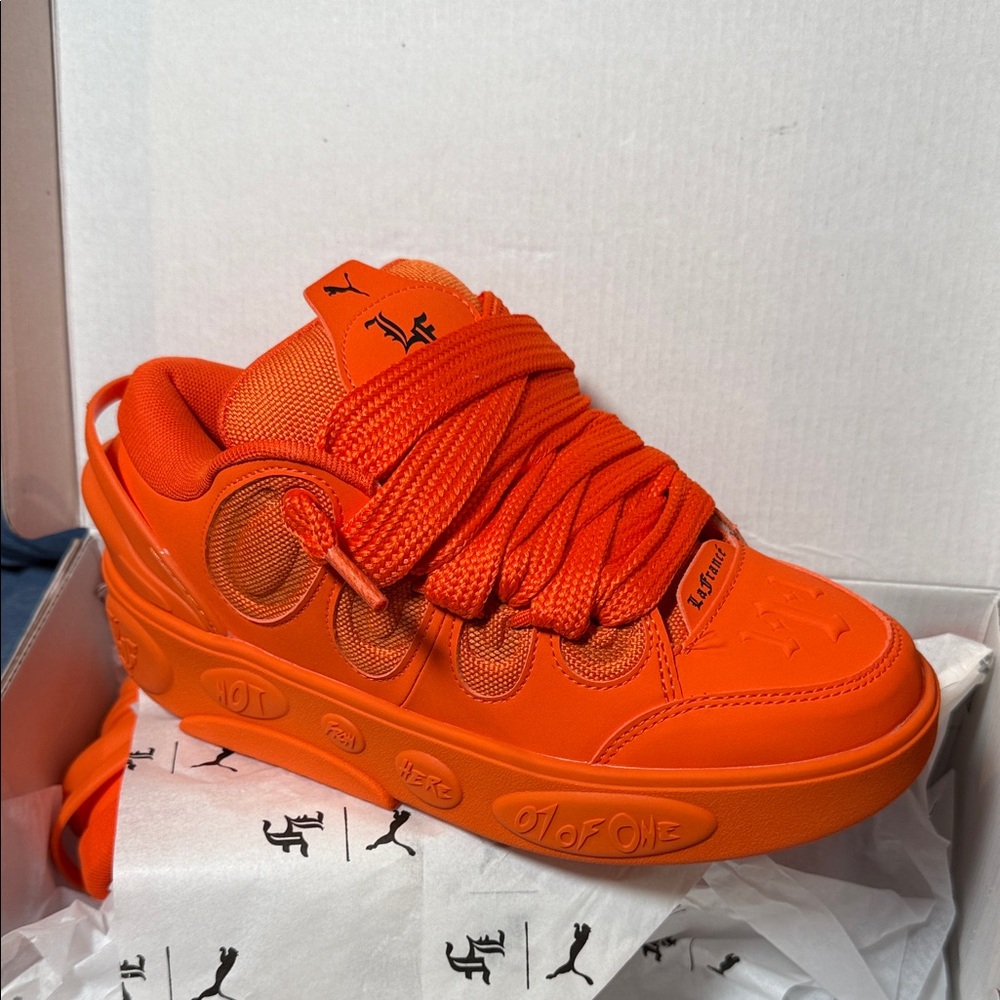 NIB Puma Boys LaFrance Vibrant Orange Sneakers Junior US Size 5 or Men’s 6
